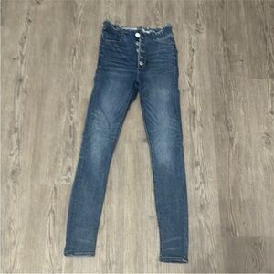 2 for $30! OFFERS OPEN. Express High Rise Blue Jeans SIZE 00 skinny jeans